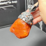 歐款新貨 天然波羅的海海漂蜜蠟項鏈 全皮原石 s925銀鑲嵌 蜜蠟4