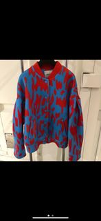 紅藍相間迷彩豹紋花紋太空棉寬鬆外套#23初夏時尚
