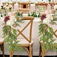 CLEOES Wedding Chair Back Flower, Rustic Nordic Style Aisle Chair Artificial Flower, Arch Aisle Deco