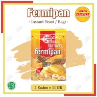 FERMIPAN Dry Instant Yeast / Ragi Sachet (4 pcs x 11 gr) - Ragi Kering Instan HALAL - Pengembang Rot