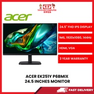 ACER EK251Y P6BMIX, 24.5H, LED, BLACK, 250NITS MONITOR