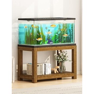 QM🏅Solid Wood Fish Tank Rack Aquarium Base Cabinet Base Aquarium Cabinet Table Shelf Indoor Living Room Floor Bottom FZR
