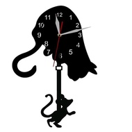 Cat Mouse Creative diy Cute Wall Clock Swing Acrylic Children Clock Swing Wall Clock Wall Quartz AW1