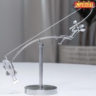 CYAWT Kinetic Fishing Sculpture, Handmade Metal The Fisherman Balancing Sculpture, Creative Desk Orn