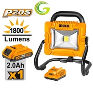 INGCO 20V 1X2.0AH LI-ION LED WORK LAMP 20W 1800 LUMENS Model :CWLI20258