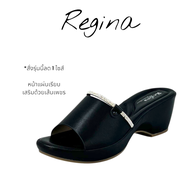 Regina รองเท้าส้นสูง รุ่น CC258 รองเท้าเพื่อสุขภาพแบบสวมหน้าแผ่นเรียบ เสริมด้วยเส้นเพชร