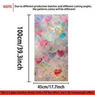 TEMU 1pc Vibrant Heart-shaped Pvc Window Decal - 44x99cm, , Static Cling Design For Home, Kitchen, B