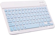 Xukinroy Ultra-Slim Bluetooth Keyboard Portable Mini Wireless Keyboard Rechargeable for Apple iPad iPhone Samsung Tablet Phone Smartphone iOS Android Windows (10 inch Blue)