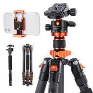 K&F CONCEPT Carbon Fiber Camera Tripod 172cm 10kg Travel Tripod Monopod DSLR D255C4+BH-28L