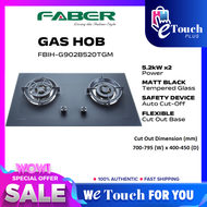 Faber Triple Burner Built In Gas Hob - Matt Black (5.2kW) FBIH-G903B520TGM / Faber Duo Burner Built 