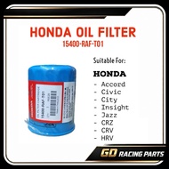 【15400-RAF-T01】HONDA OIL FILTER ACCORD/ CITY/ CIVIC/ INSIGHT/ JAZZ/ CRV/ HRV OIL FILTER