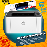HP Laser 107a Printer - Cartridge yield: 107A [Black 1000pgs]/Print only/20ppm/3 years