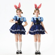 Halloween Judy Hopps Children's Costume Girl Costume Crazy Zootopia Officer Judy Hopps Cos Dress