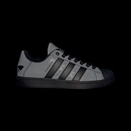 Adidas Superstar 皮革反光設計 男段 灰黑色 [ID3109]