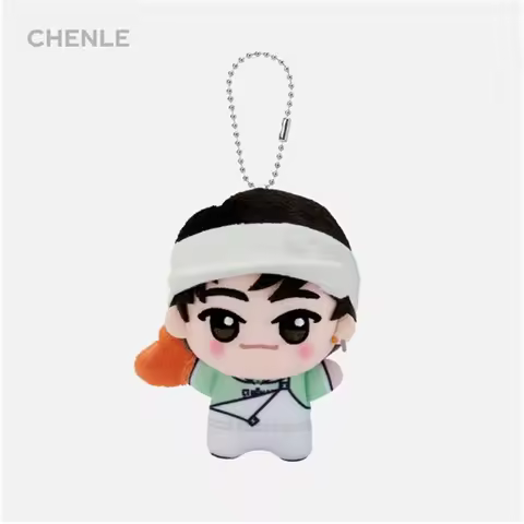Kpop Idols Jisung Jeno Keychain 4CM Cartoon Cute Pendant INS Korean Style Pendant Bead Chain Keyring