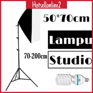 HOT_ Studio 50x70cm Softbox Lighting Umbrella E27 Socket Light Lamp 3200K 5500K Studio Lighting Set