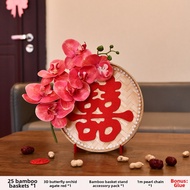 Chinese Wedding Symbol 3D Basket Orchid Figurine