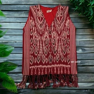 BAJU BURUNG KEBAT VEST IBAN MOTIF BORNEO IBAN PUA KUMBU