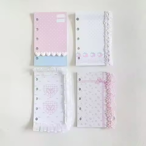 Coquette Journal Lace Refill Paper M5 A7 A6 Pocket Size Diary Loose Leaf Planner Insert Pre-punched 