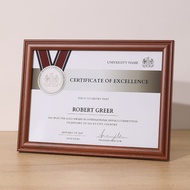 frame home decor medal hanger Solid Wood Business License Certificate Photo Frame A4 Frame Tax Regis