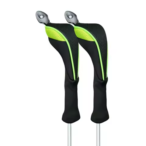 2pcs Golf Hybrid Headcover Long Neck Hybrid Head Covers UT Golf Clubs Covers 2 Pieces Green Colour