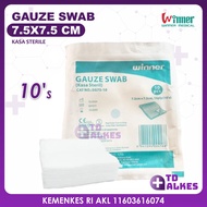 Winner Gauze Swab 7.5x7.5 10S 16 Ply Folding Gauze Sterile Bandage Sterile Plain Wound Cleaning Clot