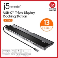 j5Create JCD543 USB Type-C Triple Monitors Display 13 in 1 Docking Station