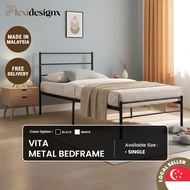 Flexidesignx Metal Bed Frame Single Size Budget Adult/Helper Bed for Rental Use – VITA