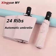 【COD】umbrella big size 24 Ribs  Automatic retractable umbrella with UV protection, folding 24-frame 