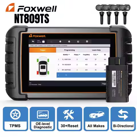 TPMS Programming Tool Foxwell NT809ts All Systems Diagnostic Bi-Directional Control 30+ Reset OBD2 B