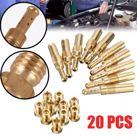 20PCS Motorcycle Carburetor Main Slow Pilot Jets Kit Injector Nozzle For PWK PE CV CVK OKO KOSO 125c