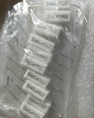 10buah resistor kapur 5watt 0.47 ohm resistor tahanan 5 watt 0.47ohm 0.47RJ