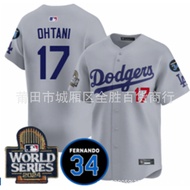 Dodgers 17 Ohtani 2024 World Series Commemorative Baseball Jersey Men Short Sleeve Shirt