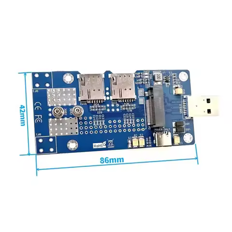1pcs NGFF(M.2) to USB 3.0 Adapter with Auxiliary Power and Dual NANO SIM card Slot for 3G/4G/5G Modu