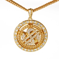 Rotating dollar sign pendant hip-hop necklace dollar carousel necklace