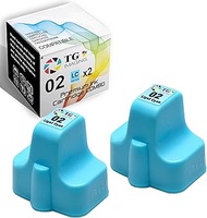 TG Imaging Remanufactured 02 XL Ink Cartridge Replacement for HP 02 Light Cyan Ink for PhotoSmart C5