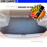 Mitsubishi Mirage G4 Sedan 2014 to 2025 Rear Trunk Tray or Cargo Tray ( MIRAGE Logo ) PREMIUM MATERI