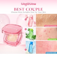 Glad2Glow 2 In 1 Skincare Set Perfect Cover Cushion Foundation +Micellar Water
