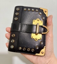 絕版Prada Milano Cahier 黑色鑲鑽短銀包