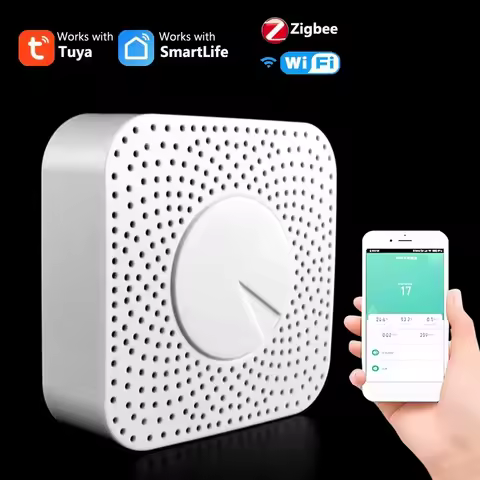 6 in 1 Tuya WiFi/ZigBee Carbon Dioxide Meter VOC HCHO PM2.5 Gas Detector Intelligent Linkage Home Sc