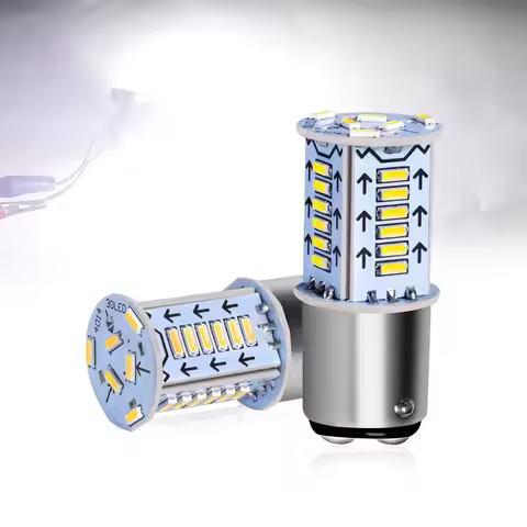2 Pcs 1157 BAY15d P21/5W 12V/24V 4014 LED Chips Flicker Bulbs For Motor Home Truck Trailer Van Car M