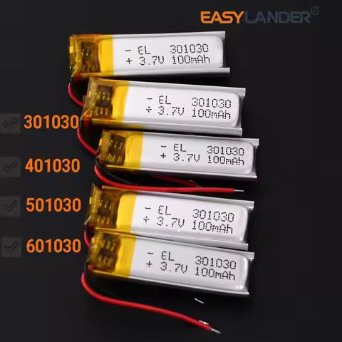 5Pcs/Lot 301030 401030 3.7V 130mAh 501030 601030 Rechargeable Li-Polymer Li ion Battery