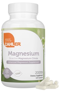 Magnesium Supplement Capsules 200 mg (120 Count) Certified Kosher Bioactive Magnesium Citrate for Ma