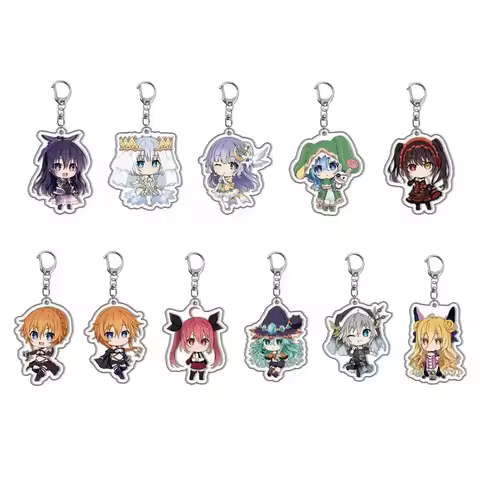 Anime Keychain DATE A LIVE Cartoon Figures Tokisaki Kurumi Yatogami Toka Himekawa Yoshino Car Keyrin