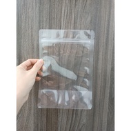 TRANSPARENT STANDING BOTTOM ZIP BAG, 2-SIDED CLEAR ZIP