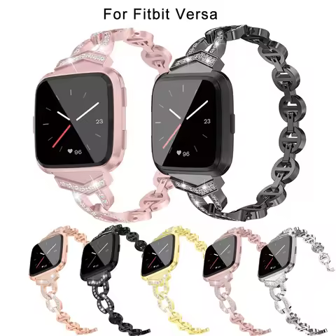 Luxury Metal Straps for Fitbit Versa 2/Fitbit Versa Lite Bands Bracelets Jewellery Watchband for Fit