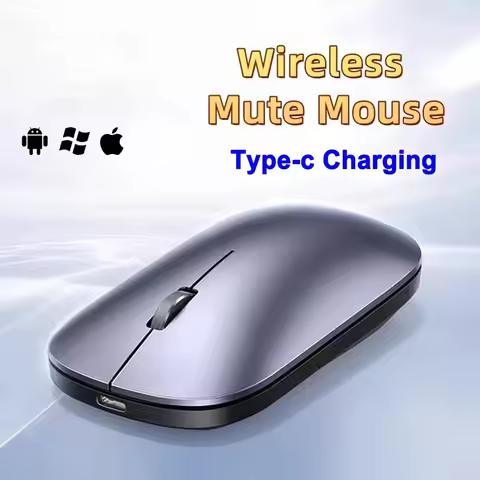 Wireless Mouse Bluetooth Silent 2.4G Dual-mode Type-C Charging Ergonomic Morandi Portable Laptop Off