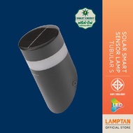 [1แถม1] LAMPTAN โคมไฟติดผนังพลังงานแสงอาทิตย์ LED Solar Smart Sensor รุ่น Tubular ทรงเอียง 0.6w แสงเหลือง พร้อมเซ็นเซอร์จับความสว่าง