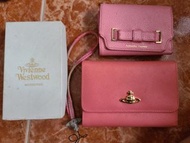 Vivienne Westwood Samantha Thevasa 粉紅色 短銀包 錢包 電話繩