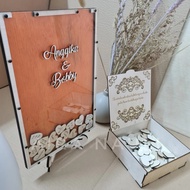 PROMO Frame Hati Guest book Heart Wedding Sign Love Acrylic NEW
